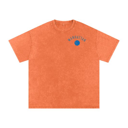"Premiere League" - Manhattan: Snow Washed Oversized Cotton T-Shirt