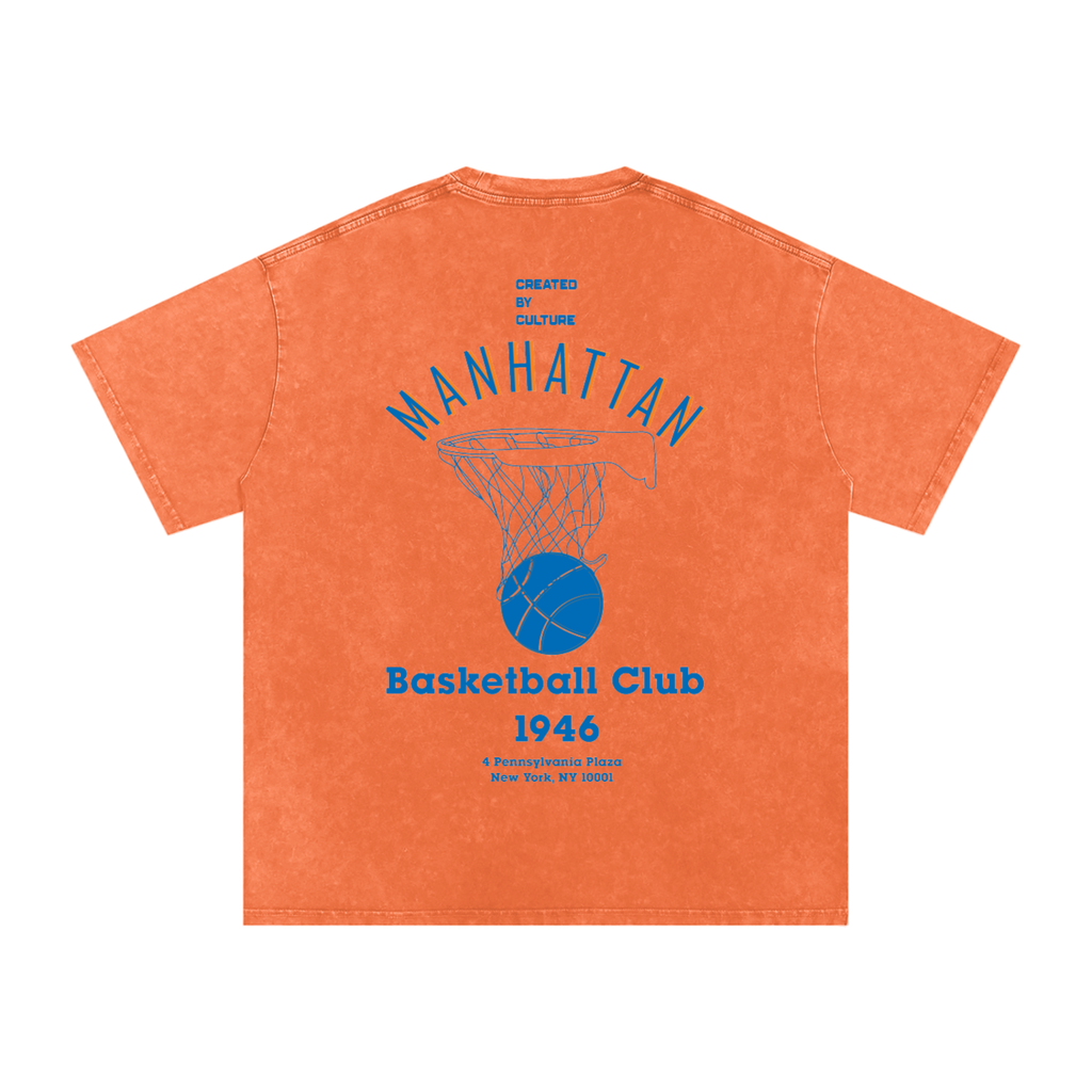 "Premiere League" - Manhattan: Snow Washed Oversized Cotton T-Shirt